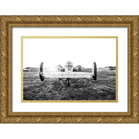 Airport Sunset   Gold Ornate Wood Framed Art Print with Double Matting by Quillen, Donnie