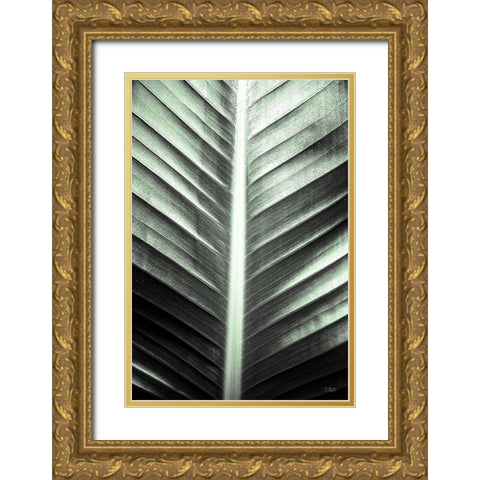 Leaf Lines Gold Ornate Wood Framed Art Print with Double Matting by Quillen, Donnie
