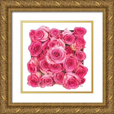 Roses a Plenty Gold Ornate Wood Framed Art Print with Double Matting by Quillen, Donnie