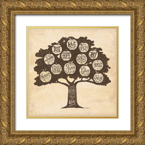Family Attributes I Gold Ornate Wood Framed Art Print with Double Matting by Strain, Deb