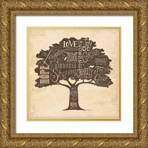 Family Attributes II Gold Ornate Wood Framed Art Print with Double Matting by Strain, Deb