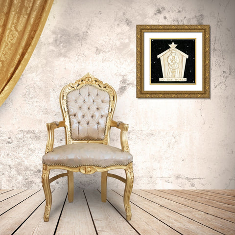 Joy Manger Gold Ornate Wood Framed Art Print with Double Matting by Strain, Deb
