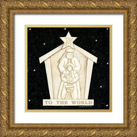 Joy Manger Gold Ornate Wood Framed Art Print with Double Matting by Strain, Deb