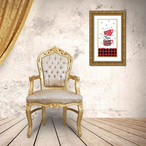 Drink Hot Cocoa And Watch Christmas Movies Gold Ornate Wood Framed Art Print with Double Matting by Strain, Deb