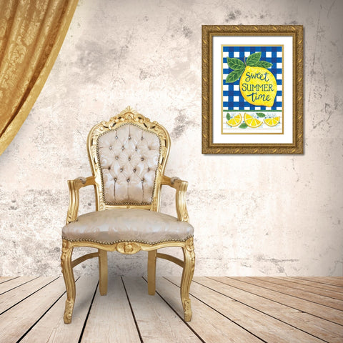 Sweet Summertime Gold Ornate Wood Framed Art Print with Double Matting by Deb Strain