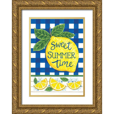 Sweet Summertime Gold Ornate Wood Framed Art Print with Double Matting by Deb Strain