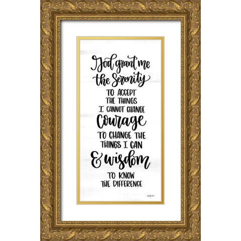 Serenity Prayer Gold Ornate Wood Framed Art Print with Double Matting by Imperfect Dust