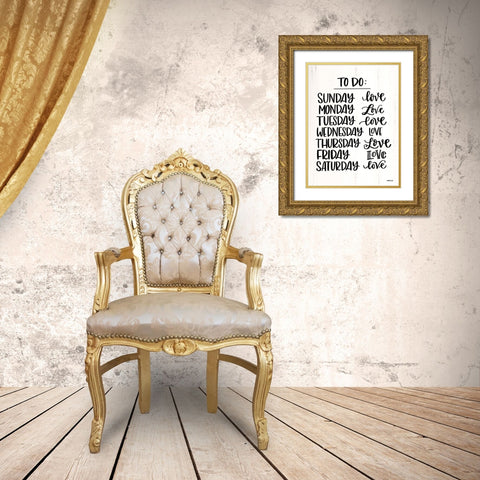 To Do List Gold Ornate Wood Framed Art Print with Double Matting by Imperfect Dust