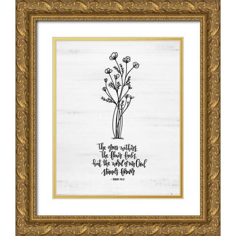 Word of Our God  Gold Ornate Wood Framed Art Print with Double Matting by Imperfect Dust