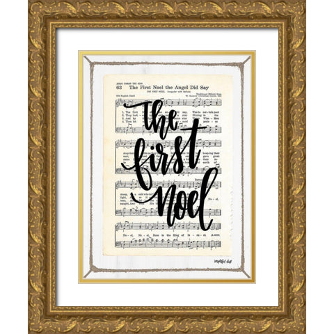 The First Noel Gold Ornate Wood Framed Art Print with Double Matting by Imperfect Dust