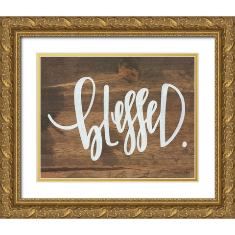 Blessed Gold Ornate Wood Framed Art Print with Double Matting by Imperfect Dust