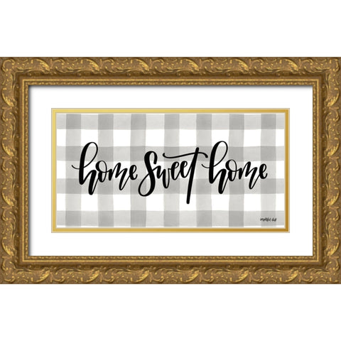 Home Sweet Home Gold Ornate Wood Framed Art Print with Double Matting by Imperfect Dust