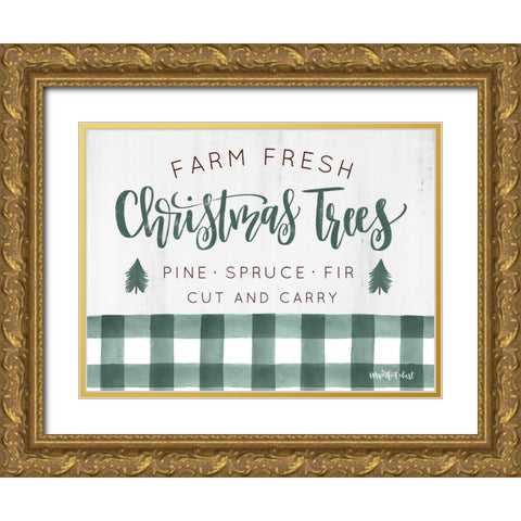 Farm Fresh Christmas Trees  Gold Ornate Wood Framed Art Print with Double Matting by Imperfect Dust