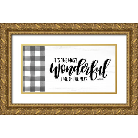 Its the Most Wonderful Time Gold Ornate Wood Framed Art Print with Double Matting by Imperfect Dust