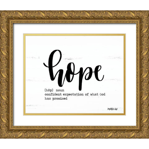 Hope Gold Ornate Wood Framed Art Print with Double Matting by Imperfect Dust