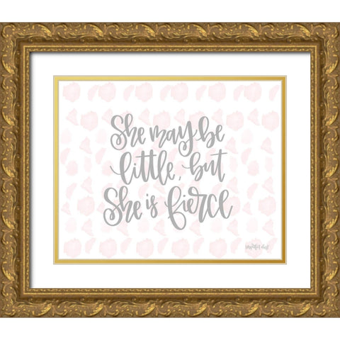 She is Fierce Gold Ornate Wood Framed Art Print with Double Matting by Imperfect Dust