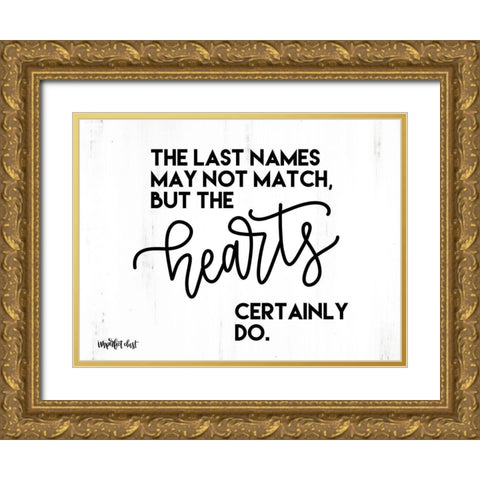 Last Names Gold Ornate Wood Framed Art Print with Double Matting by Imperfect Dust