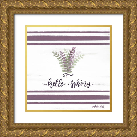 Hello Spring Gold Ornate Wood Framed Art Print with Double Matting by Imperfect Dust