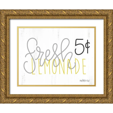 Fresh Lemonade Gold Ornate Wood Framed Art Print with Double Matting by Imperfect Dust