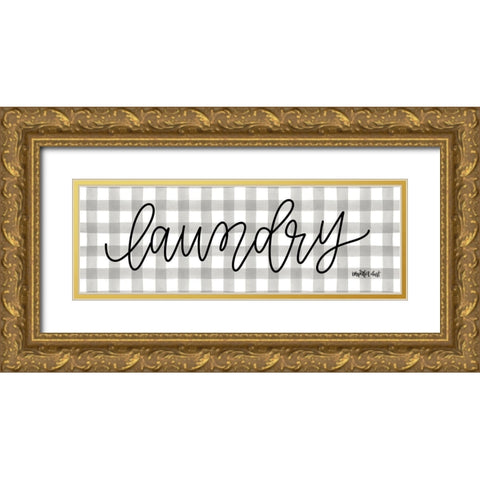 Buffalo Plaid Laundry Gold Ornate Wood Framed Art Print with Double Matting by Imperfect Dust