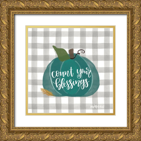 Count Your Blessing Gold Ornate Wood Framed Art Print with Double Matting by Imperfect Dust