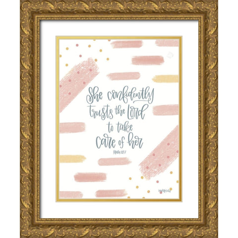 Take Care of Her Gold Ornate Wood Framed Art Print with Double Matting by Imperfect Dust