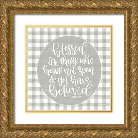Blessed Are Those Gold Ornate Wood Framed Art Print with Double Matting by Imperfect Dust