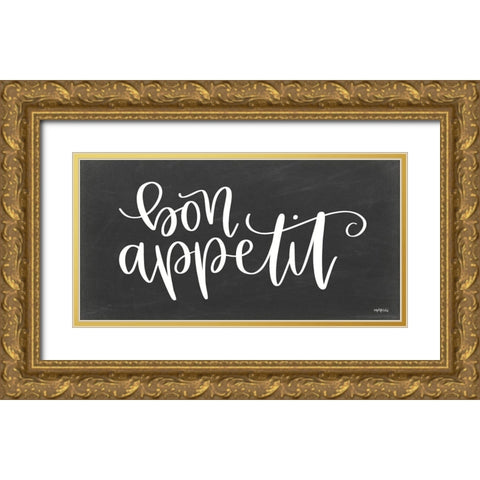 Bon Appetit Gold Ornate Wood Framed Art Print with Double Matting by Imperfect Dust