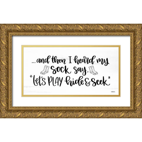 Sock Seek I Gold Ornate Wood Framed Art Print with Double Matting by Imperfect Dust