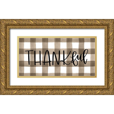 Thankful   Gold Ornate Wood Framed Art Print with Double Matting by Imperfect Dust