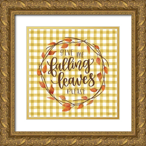 Falling Leaves Please    Gold Ornate Wood Framed Art Print with Double Matting by Imperfect Dust