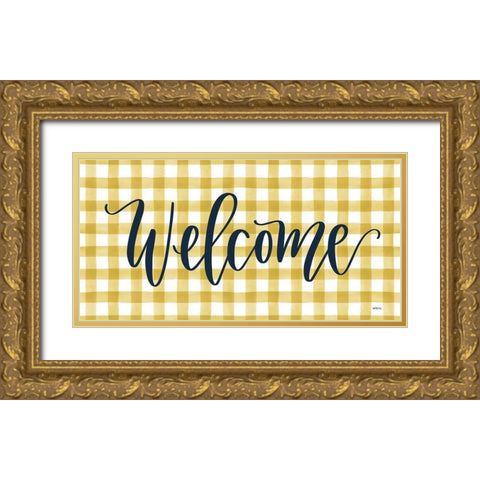 Welcome    Gold Ornate Wood Framed Art Print with Double Matting by Imperfect Dust