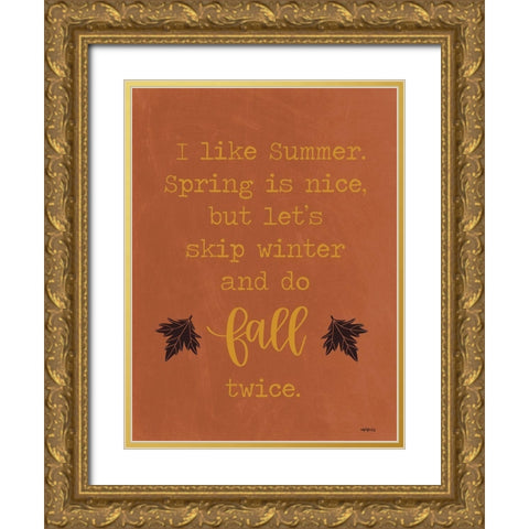 Fall Twice    Gold Ornate Wood Framed Art Print with Double Matting by Imperfect Dust