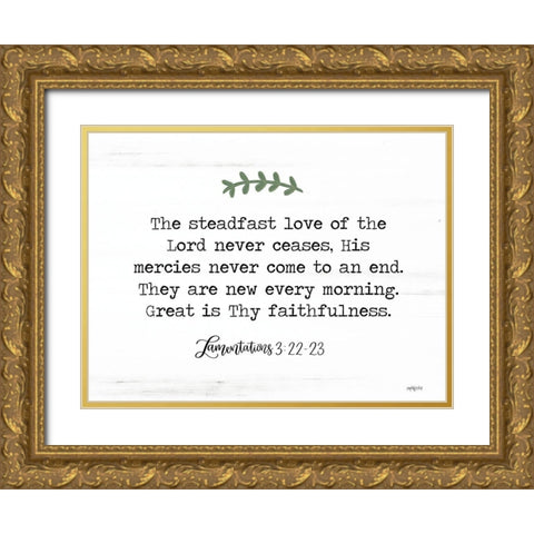 Mercies Gold Ornate Wood Framed Art Print with Double Matting by Imperfect Dust