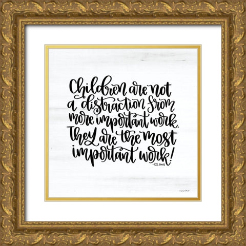 The Most Important Work Gold Ornate Wood Framed Art Print with Double Matting by Imperfect Dust