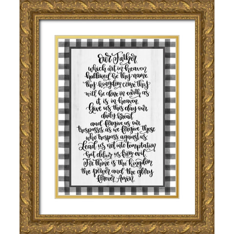 The Lords Prayer Gold Ornate Wood Framed Art Print with Double Matting by Imperfect Dust