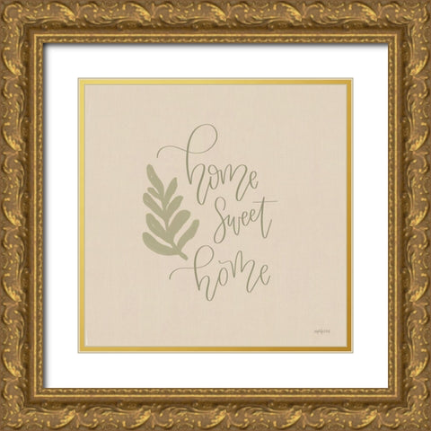 Home Sweet Home Gold Ornate Wood Framed Art Print with Double Matting by Imperfect Dust