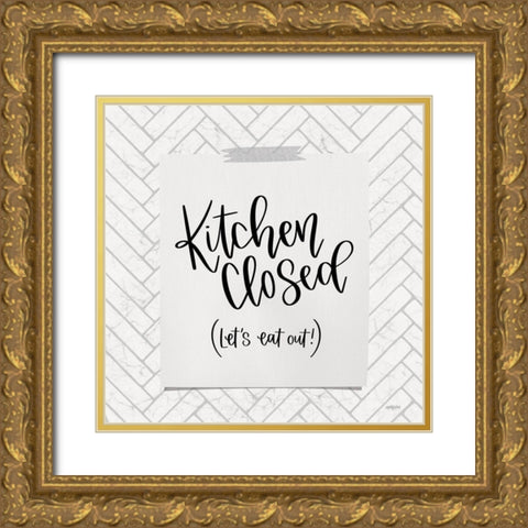 Kitchen Closed Gold Ornate Wood Framed Art Print with Double Matting by Imperfect Dust