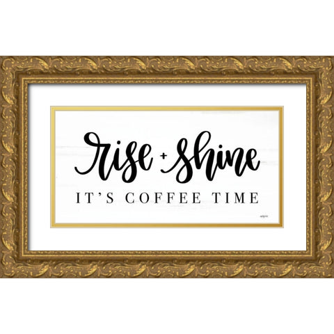 Rise + Shine Gold Ornate Wood Framed Art Print with Double Matting by Imperfect Dust