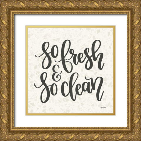 So Fresh and So Clean Gold Ornate Wood Framed Art Print with Double Matting by Imperfect Dust