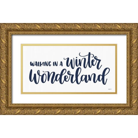 Winter Wonderland Gold Ornate Wood Framed Art Print with Double Matting by Imperfect Dust