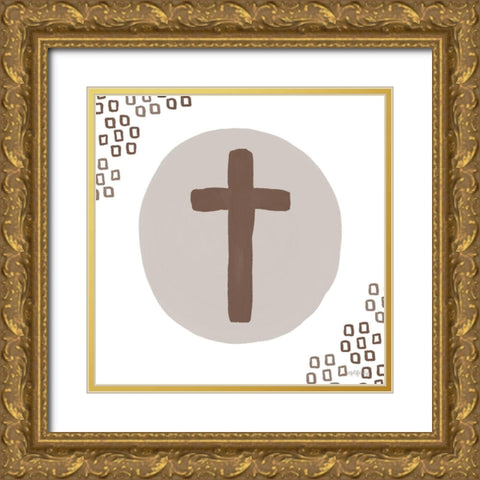 Hope in the Cross Gold Ornate Wood Framed Art Print with Double Matting by Imperfect Dust