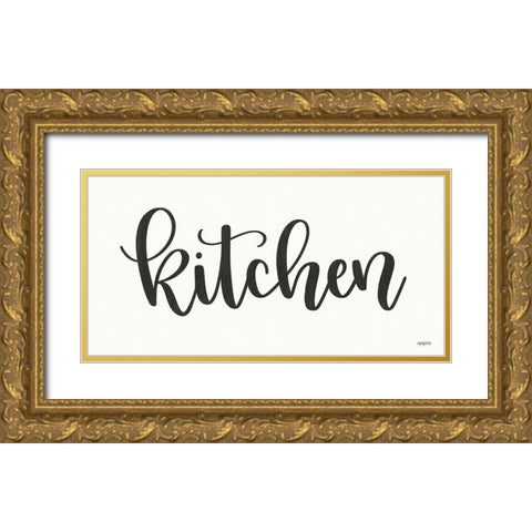 Kitchen Gold Ornate Wood Framed Art Print with Double Matting by Imperfect Dust