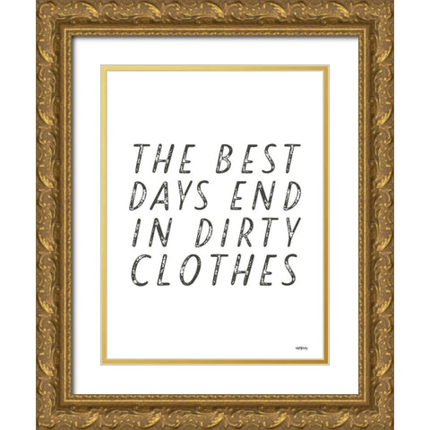 The Best Days Gold Ornate Wood Framed Art Print with Double Matting by Imperfect Dust