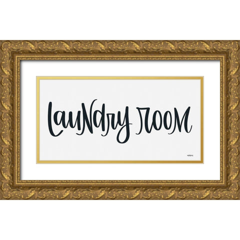 Laundry Room Gold Ornate Wood Framed Art Print with Double Matting by Imperfect Dust