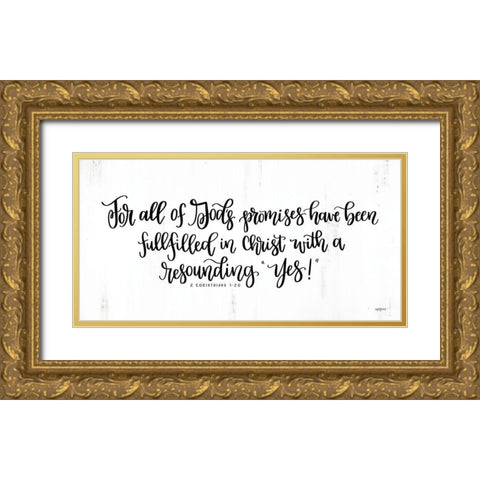 Resounding Yes Gold Ornate Wood Framed Art Print with Double Matting by Imperfect Dust