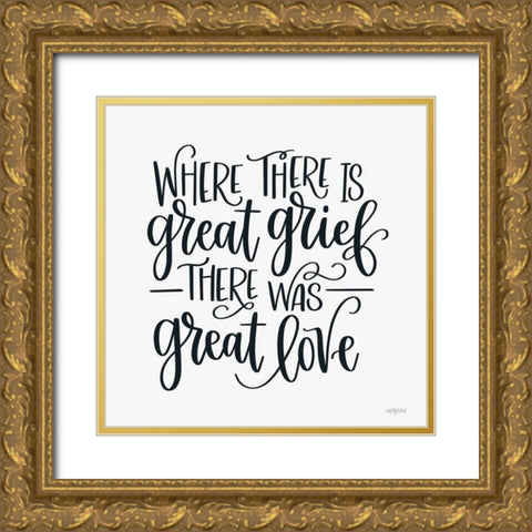 Great Love Gold Ornate Wood Framed Art Print with Double Matting by Imperfect Dust