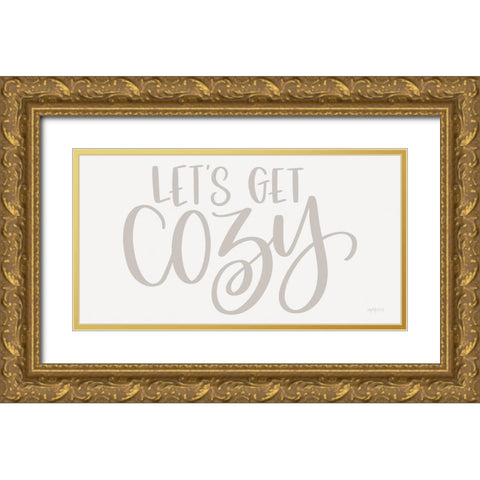 Lets Get Cozy      Gold Ornate Wood Framed Art Print with Double Matting by Imperfect Dust