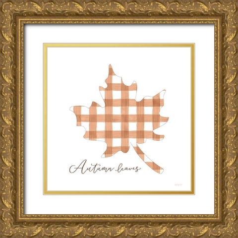 Autumn Leaves Gold Ornate Wood Framed Art Print with Double Matting by Imperfect Dust