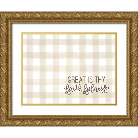 Great is Thy Faithfulness Gold Ornate Wood Framed Art Print with Double Matting by Imperfect Dust